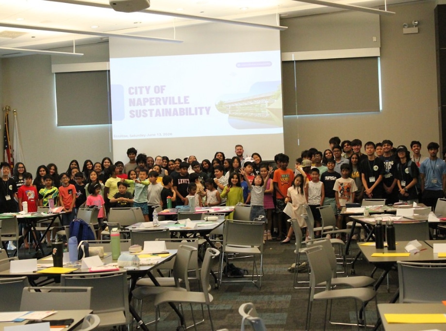 EcoRise summer camp group photo with City of Naperville Sustainability